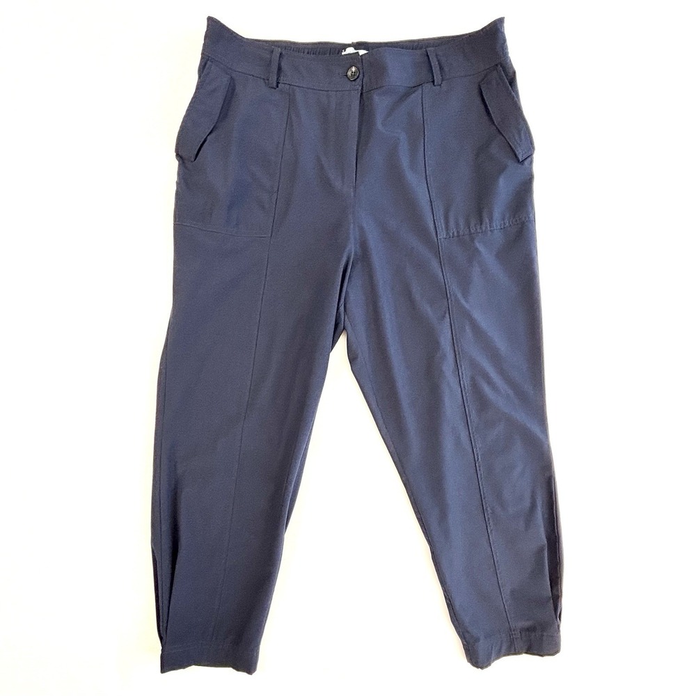 Calvin‎ Klein Womens XL Navy Ankle Pants Stretch Pull On Tapered Career Casual